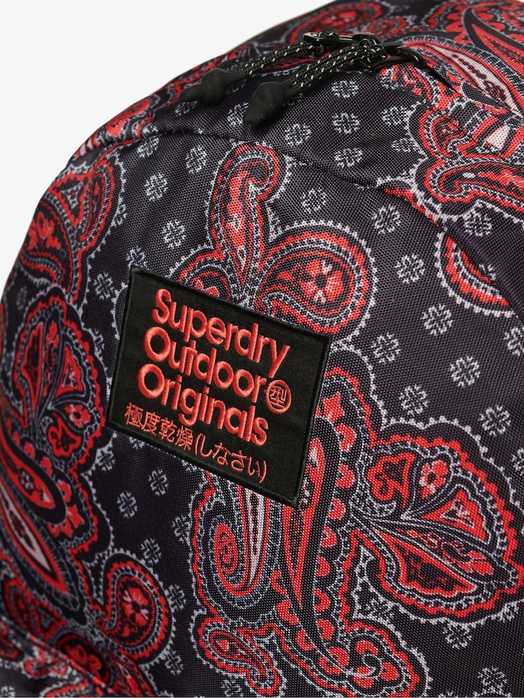 Superdry Vintage Paisley Black Printed Montana 100% Cotton Backpack - Image 15 of 15