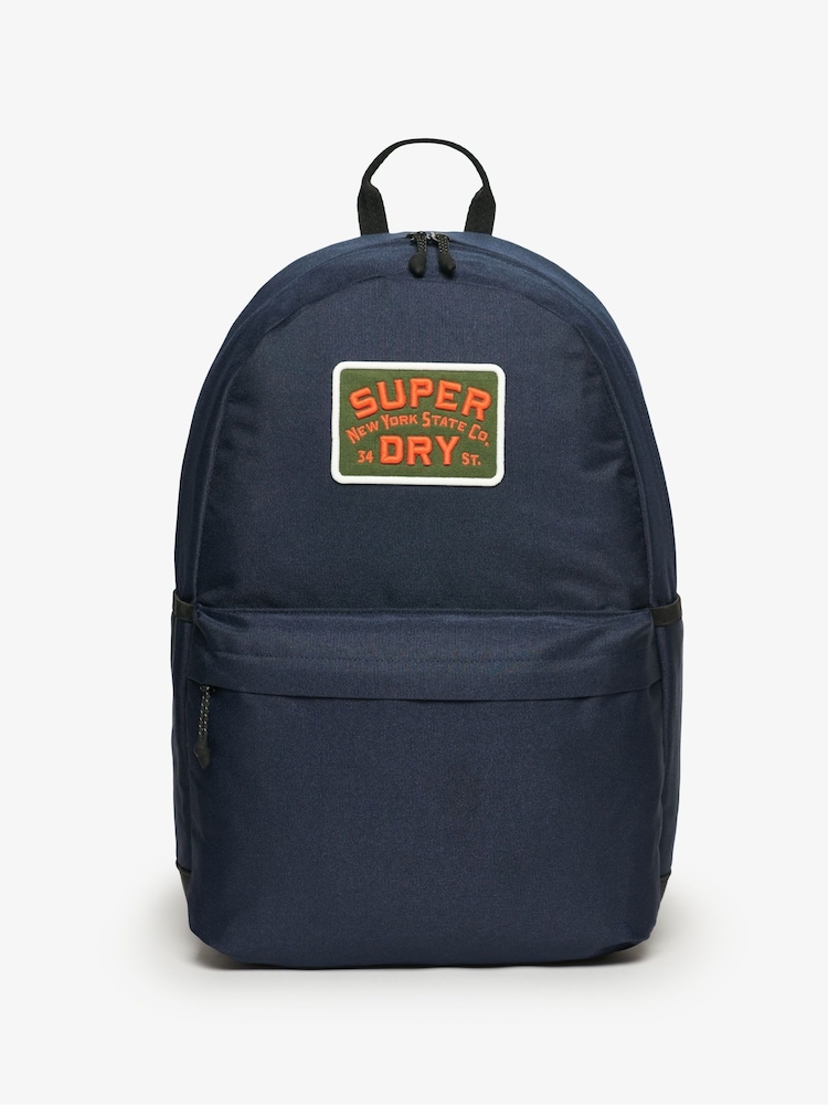 Superdry Navy 100% Cotton Patched Montana Bag - Image 2 of 8