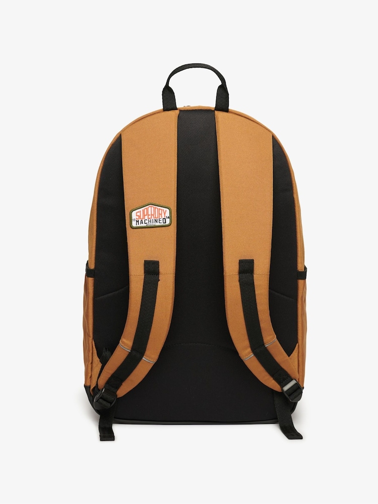 Superdry Denim Co Tobacco Brown 100% Cotton Patched Montana Bag - Image 2 of 7
