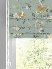 Laura Ashley Jade Green Summer Palace Made to Measure Roman 100% Cotton Blinds - Image 2 of 5