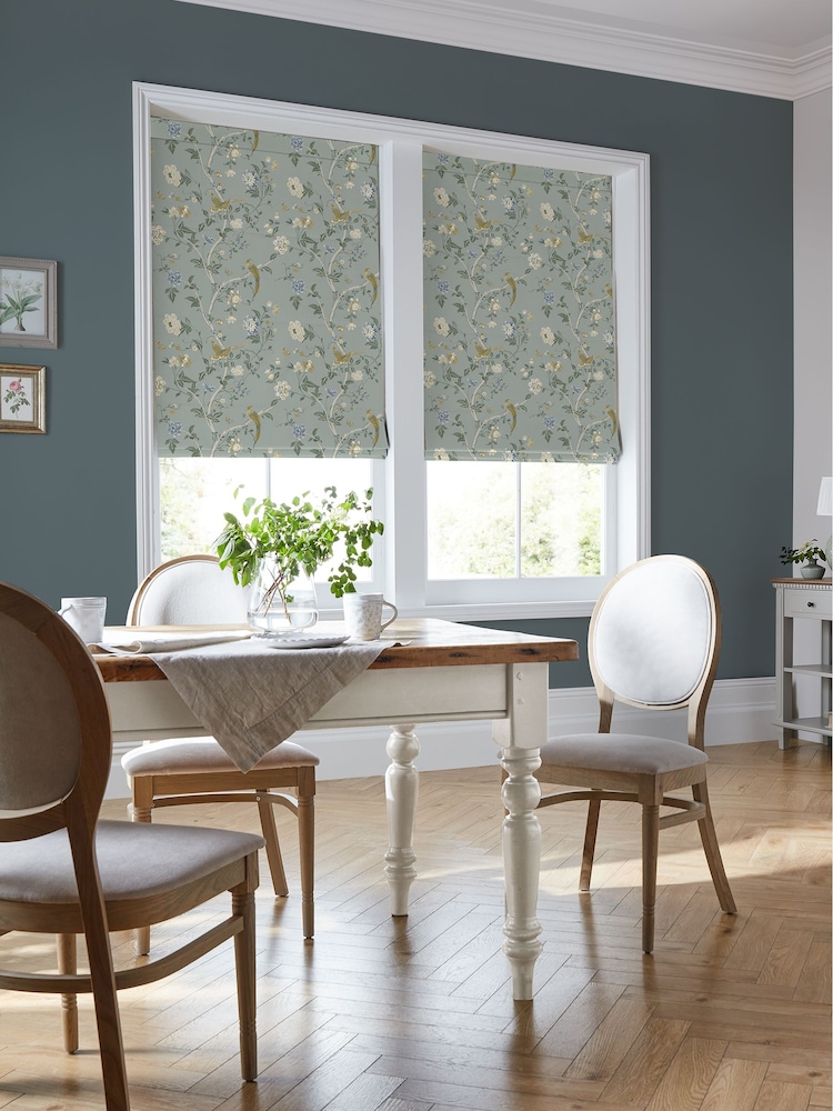 Laura Ashley Jade Green Summer Palace Made to Measure Roman 100% Cotton Blinds - Image 5 of 5