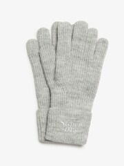 Kreda siva Marl - Superdry Mehke pletene rokavice z rebri - Slika 2 iz 3