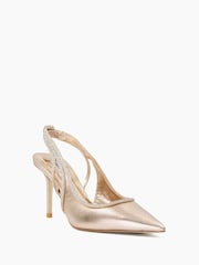 Dune London Natural Cinematic Knot Back Slingback Courts - Image 4 of 6