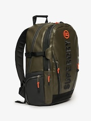 Superdry Olive Green 100% Cotton Tarp Emb Rucksack - Image 3 of 5