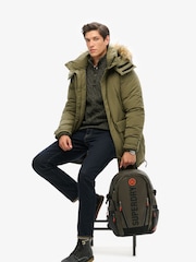 Superdry Olive Green Tarp Embroidered Rucksack - Image 6 of 6