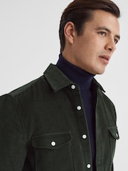 Reiss Emerald Bonucci Corduroy Twin Pocket Overshirt - Image 4 of 5