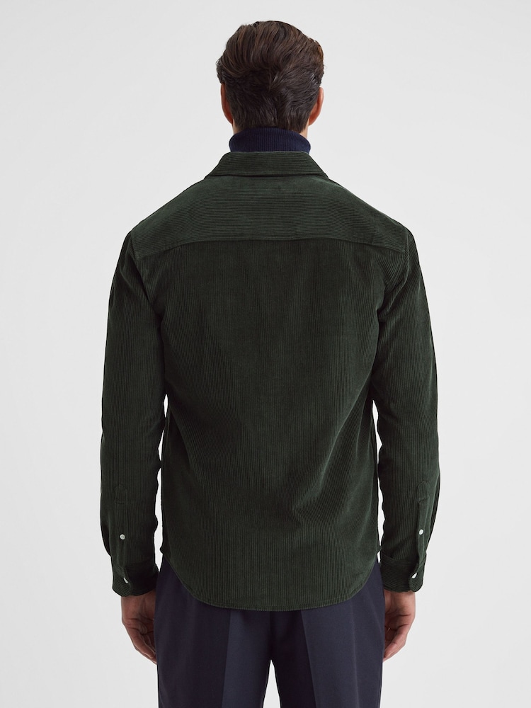Reiss Emerald Bonucci Corduroy Twin Pocket Overshirt - Image 5 of 5