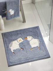 Blue Puffin 100% Cotton Shower Mat - Image 1 of 3