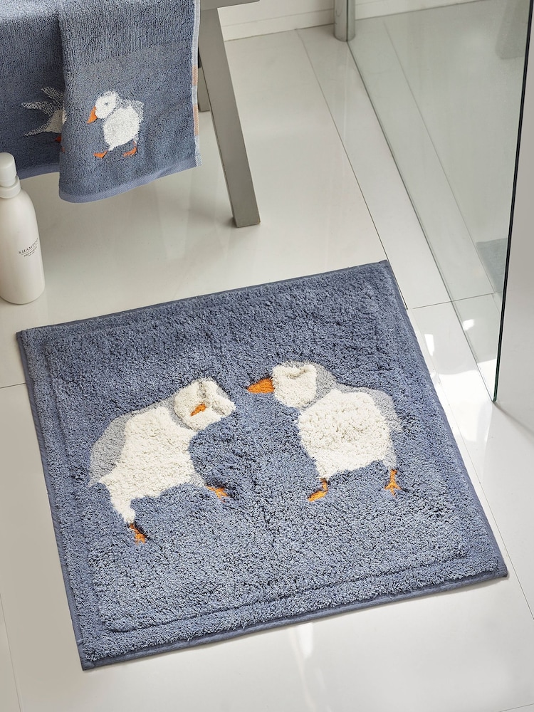 Blue Puffin 100% Cotton Shower Mat - Image 1 of 3