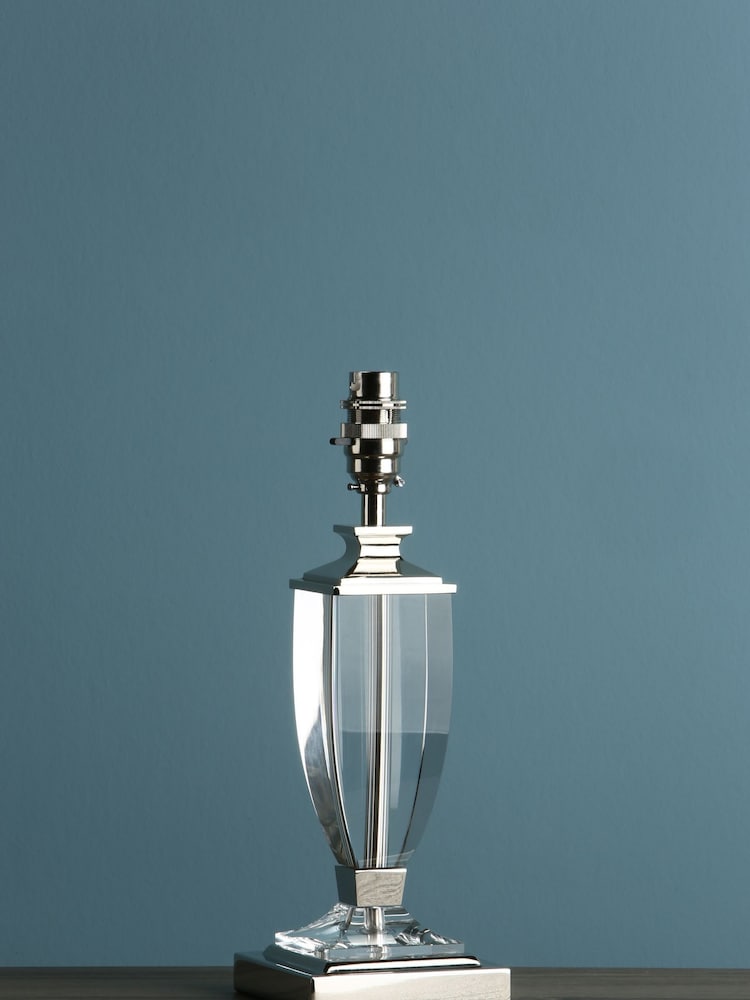 Laura Ashley Chrome Carson Crystal Table Small Lamp Base - Image 2 of 5