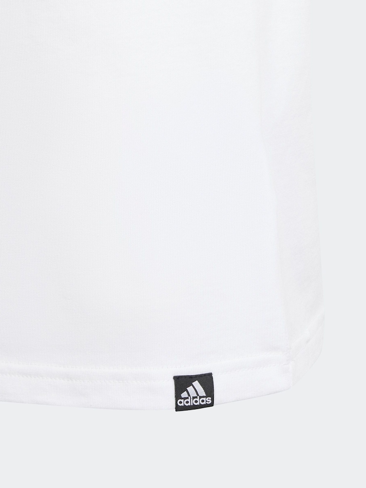 adidas White Kids Sportswear 100% Cotton Camo Linear Graphic T-Shirt - Image 12 of 12