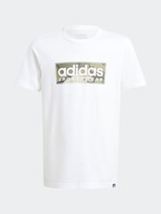 adidas White Kids Sportswear 100% Cotton Camo Linear Graphic T-Shirt - Image 7 of 12