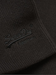 Superdry Black 100% Cotton Essential Logo Knitted Beanie - Image 4 of 4