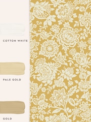 Laura Ashley Pale Ochre Yellow Trailing Laurissa 10M Wallpaper - Image 3 of 4
