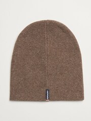 Superdry Kobicha Brown Marl Knitted Logo Beanie Hat - Image 3 of 4