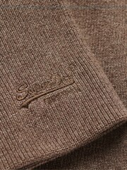 Superdry Kobicha Brown Marl Knitted Logo Beanie Hat - Image 4 of 4