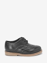 Black Standard Fit (F) Leather Brogue Shoes - Image 1 of 5