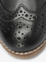 Black Standard Fit (F) Leather Brogue Shoes - Image 4 of 5