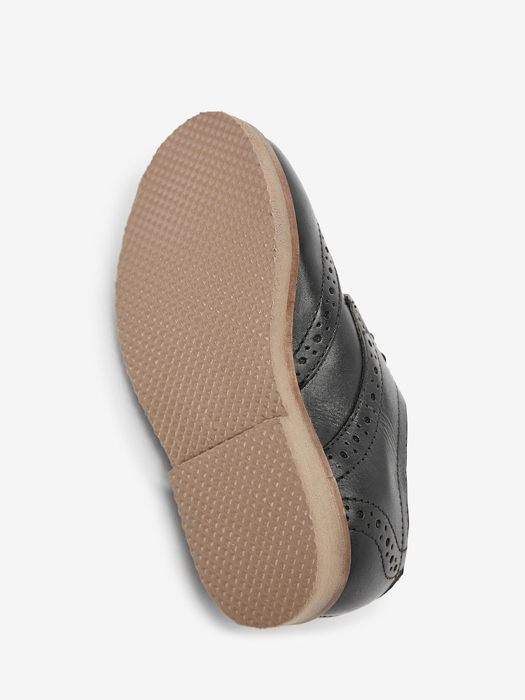 Black Standard Fit (F) Leather Brogue Shoes - Image 5 of 5 Black Standard Fit (F) Leather Brogue Shoes - Image 5 of 5