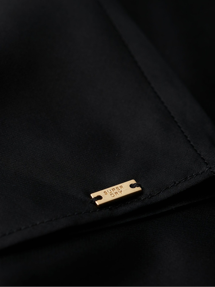 Superdry Black Superdry Satin Racer Midi Dress - Image 7 of 7 Superdry Black Superdry Satin Racer Midi Dress - Image 7 of 7