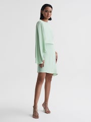 Reiss Sage Christy Cape Sleeve Asymmetric Mini Dress - Image 1 of 5