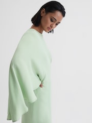 Reiss Sage Christy Cape Sleeve Asymmetric Mini Dress - Image 3 of 5