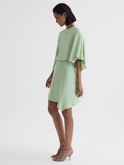 Reiss Sage Christy Cape Sleeve Asymmetric Mini Dress - Image 5 of 5