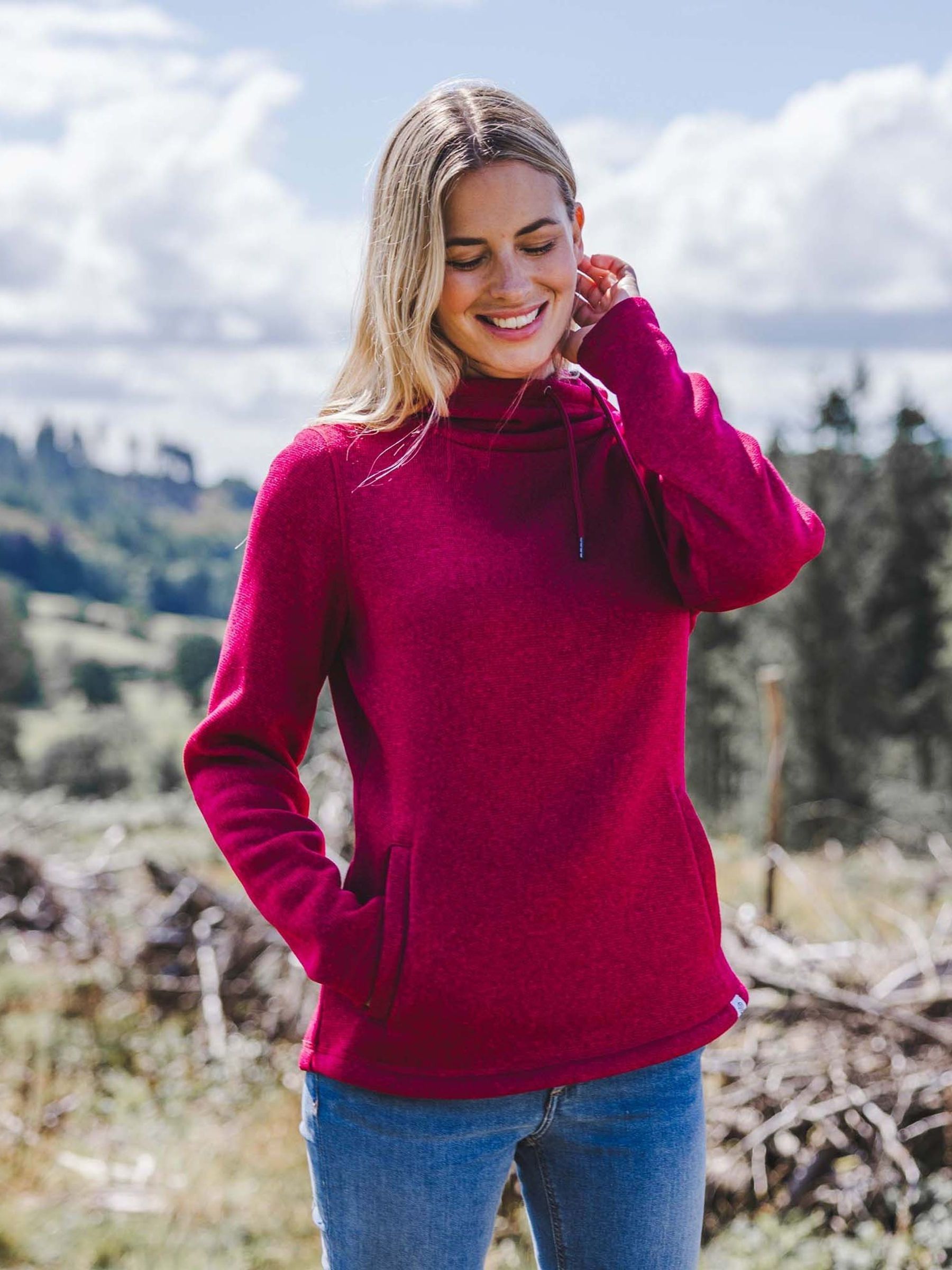 Buy Tog 24 Pink Acer Knitlook Fleece Hoodie from Next Luxembourg