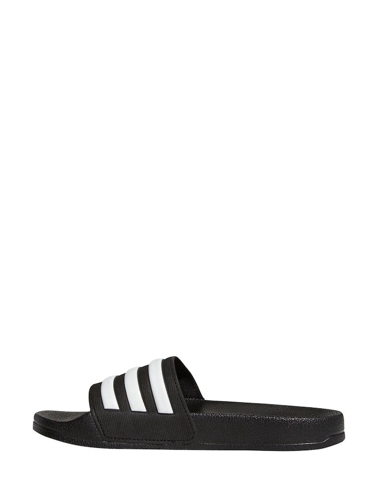 Negro - Chanclas juveniles Adilette de Adidas - Imagen 2 de 8