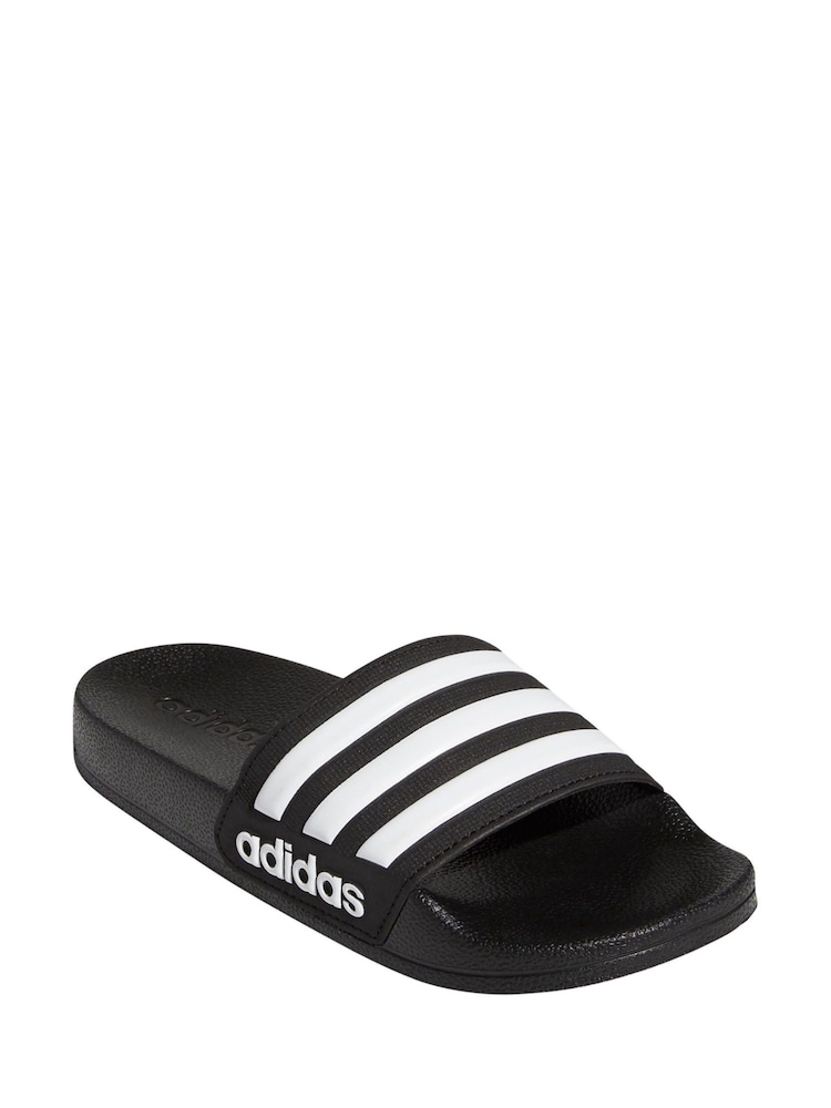 adidas Black Kids Adilette Youth Sliders - Image 3 of 8