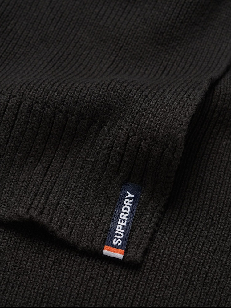 Negro - Bufanda básica de punto con logo de Superdry - Imagen 3 de 3