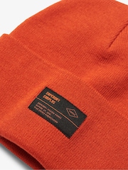 Superdry Orange Surplus 100% Cotton Knitted Beanie Hat - Image 2 of 2