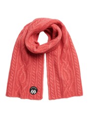 Superdry Cord Pink Cable Luxe Knit Scarf - Image 1 of 3