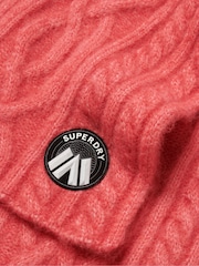 Superdry Cord Pink Cable Luxe Knit Scarf - Image 2 of 3