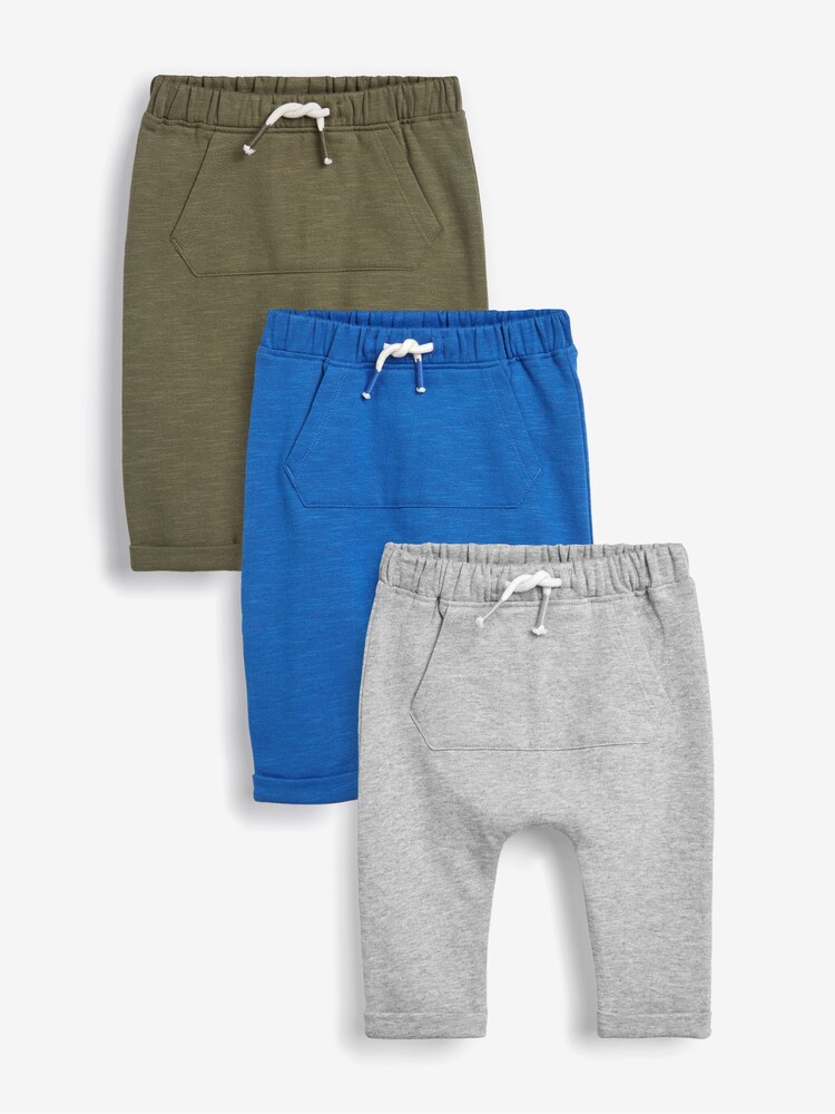 Bright Blue 3 Pack Baby Joggers - Image 1 of 6