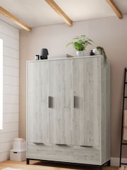 Grey Bronx Oak Effect Triple, 2 Drawers Wardrobe - Image 1 of 11
