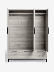 Grey Bronx Oak Effect Triple, 2 Drawers Wardrobe - Image 7 of 11