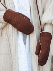 EMU Australia Brown Premium Sheepskin Mittens - Image 1 of 3