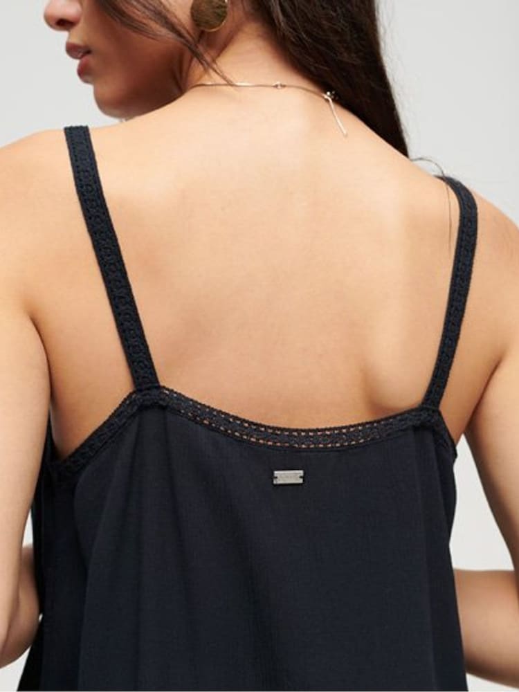 Superdry Blue Embroidered Cami Top - Image 5 of 5 Superdry Blue Embroidered Cami Top - Image 5 of 5
