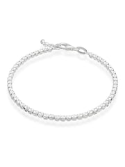 Beaverbrooks Sterling Silver Sparkle Cut Cube Bracelet - Image 1 of 3