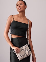 Snake Print Leather Cross-Body Bag - Image 2 of 9
