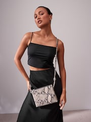 Snake Print Leather Cross-Body Bag - Image 3 of 9