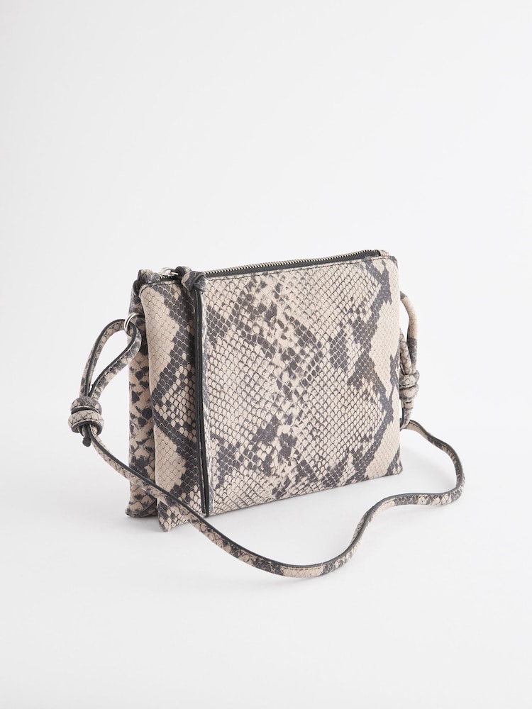 Snake Print Leather Cross-Body Bag - Image 5 of 9