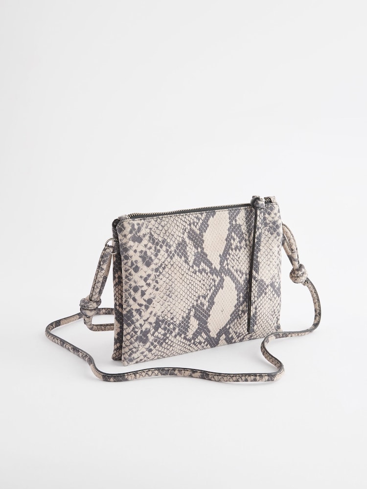 Snake Print Leather Cross-Body Bag - Image 6 of 9