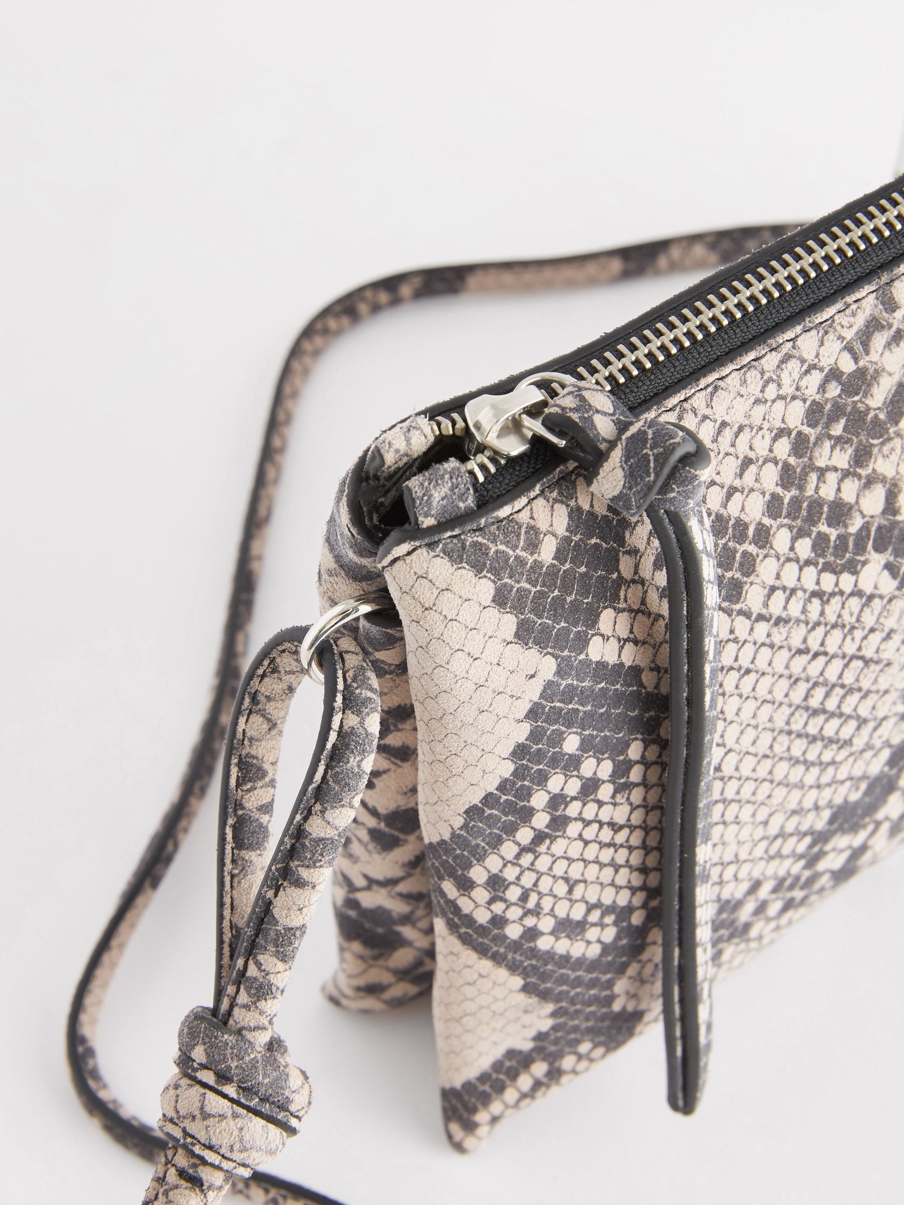 Buy Snake Print Leather Cross Body Bag from Next Luxembourg