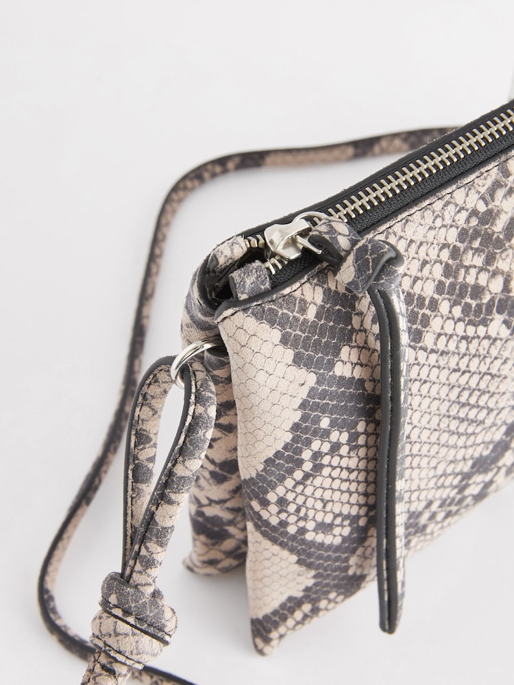 Snake Print Leather Cross-Body Bag - Image 7 of 9