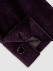 Reiss Purple Apsara Classic Fit Velvet Single-Breasted Blazer - Image 7 of 8