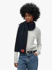 Superdry Eclipse Navy Workwear Knitted Scarf - Image 2 of 3