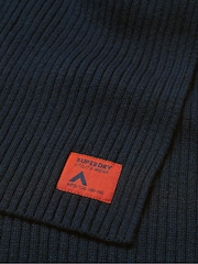 Superdry Eclipse Navy Workwear Knitted Scarf - Image 3 of 3