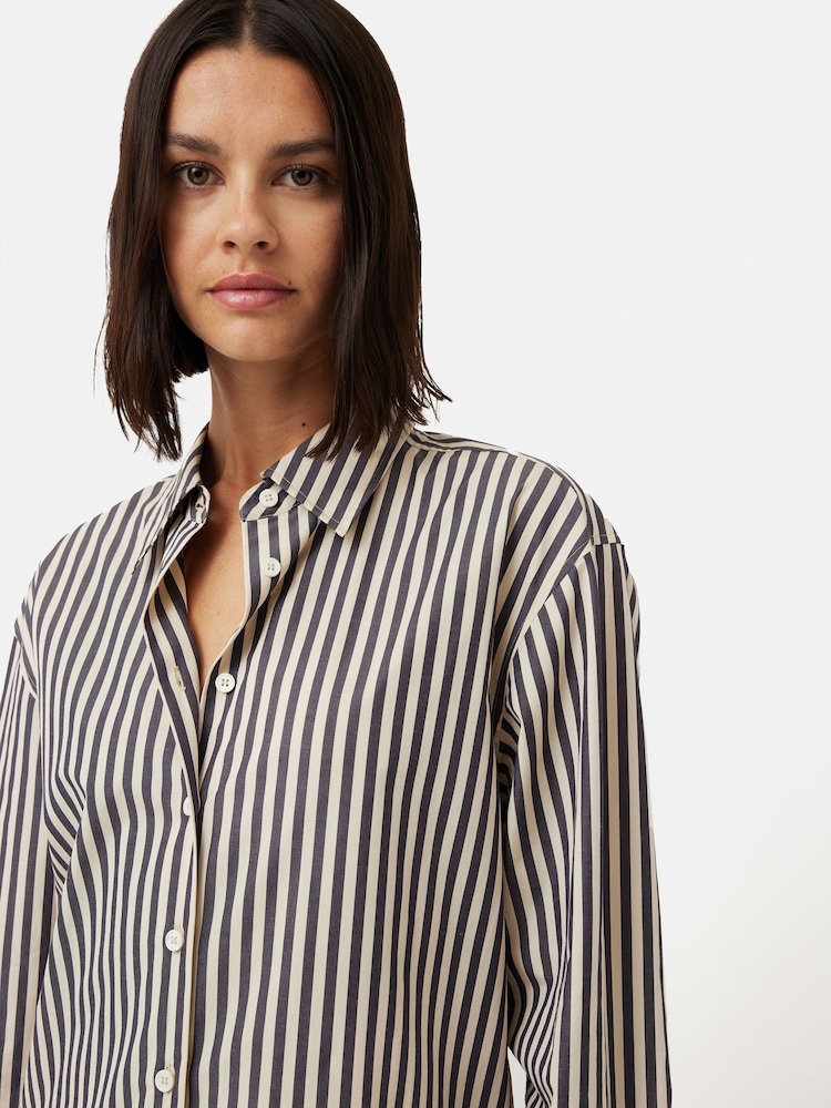 Jigsaw Cotton Poplin Stripe Shirt - Image 1 of 7